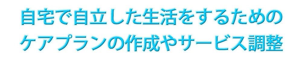 自宅で自立した生活をするためのケアプランの作成やサービス調整